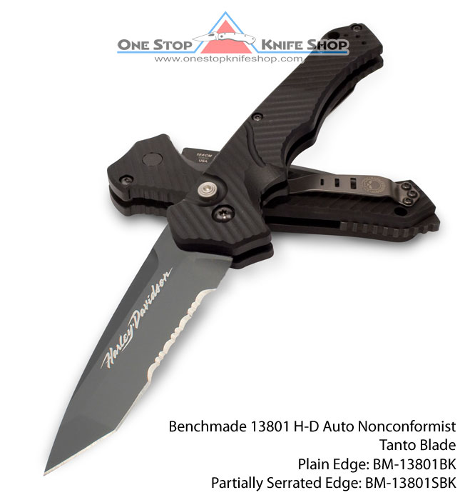 DISCONTINUED Benchmade Harley-Davidson Nonconformist Auto Tanto - Black ...